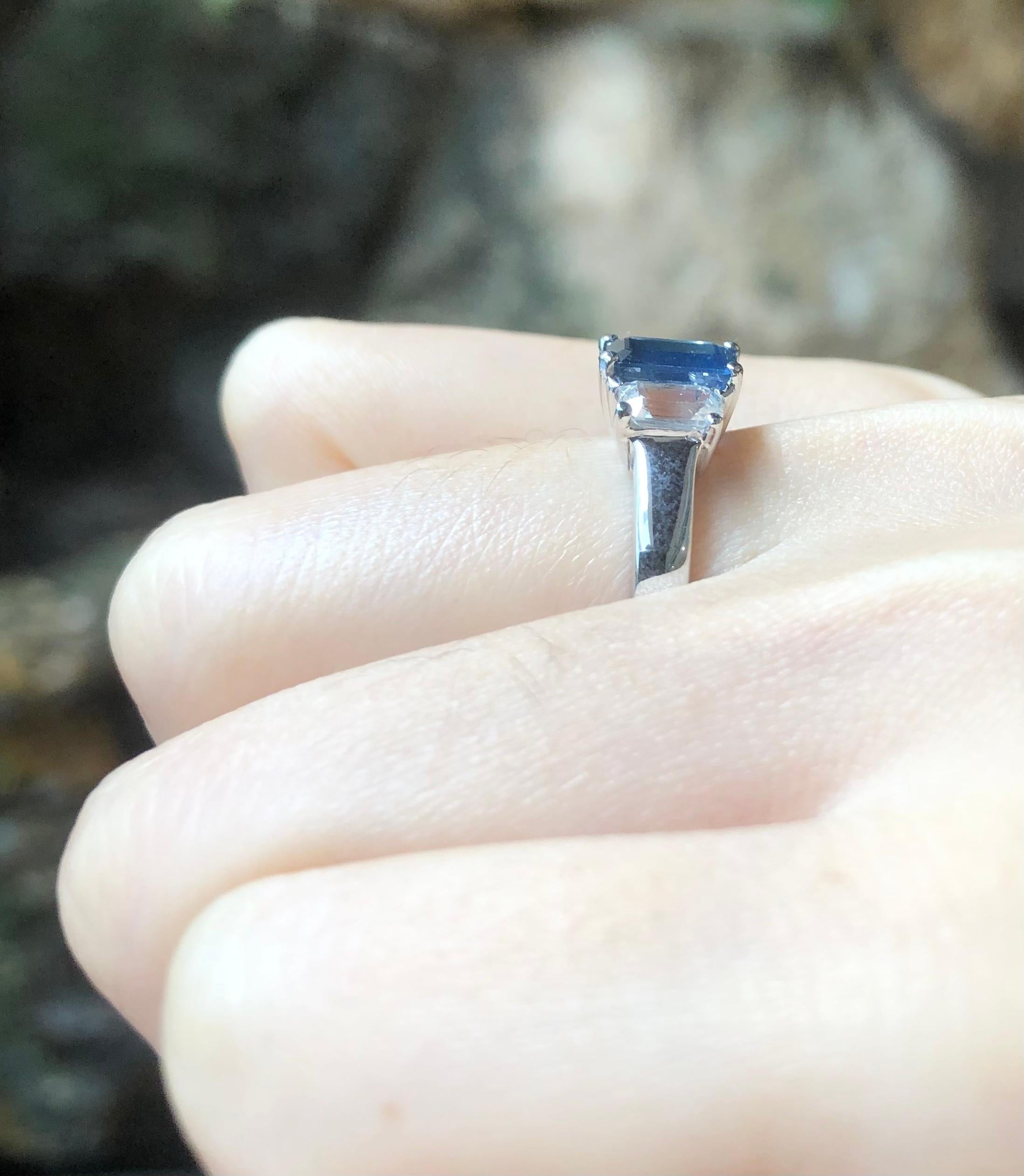 blue and white sapphire ring