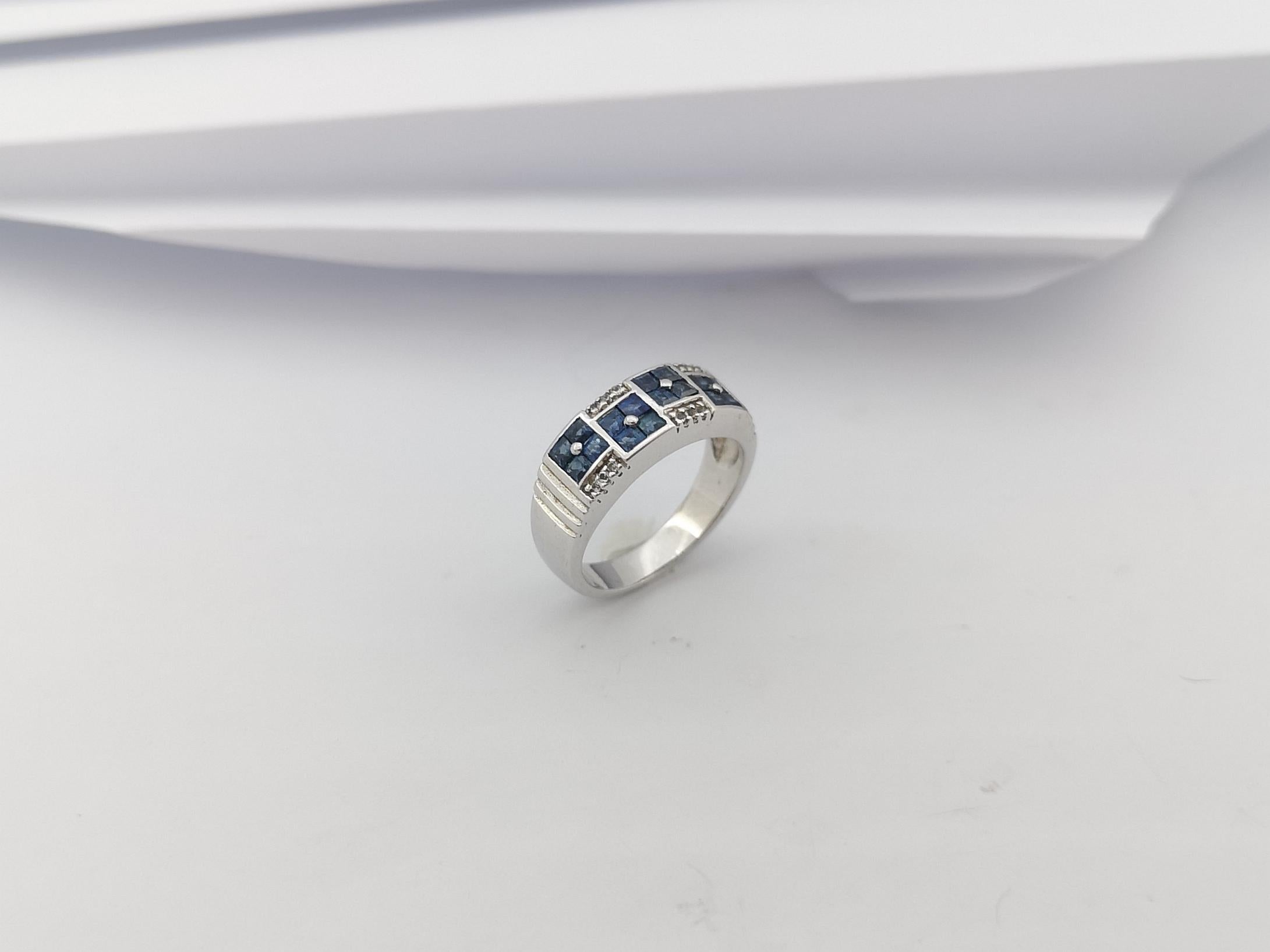Ring mit blauem Saphir und weißem Topas in Silberfassung im Angebot 6