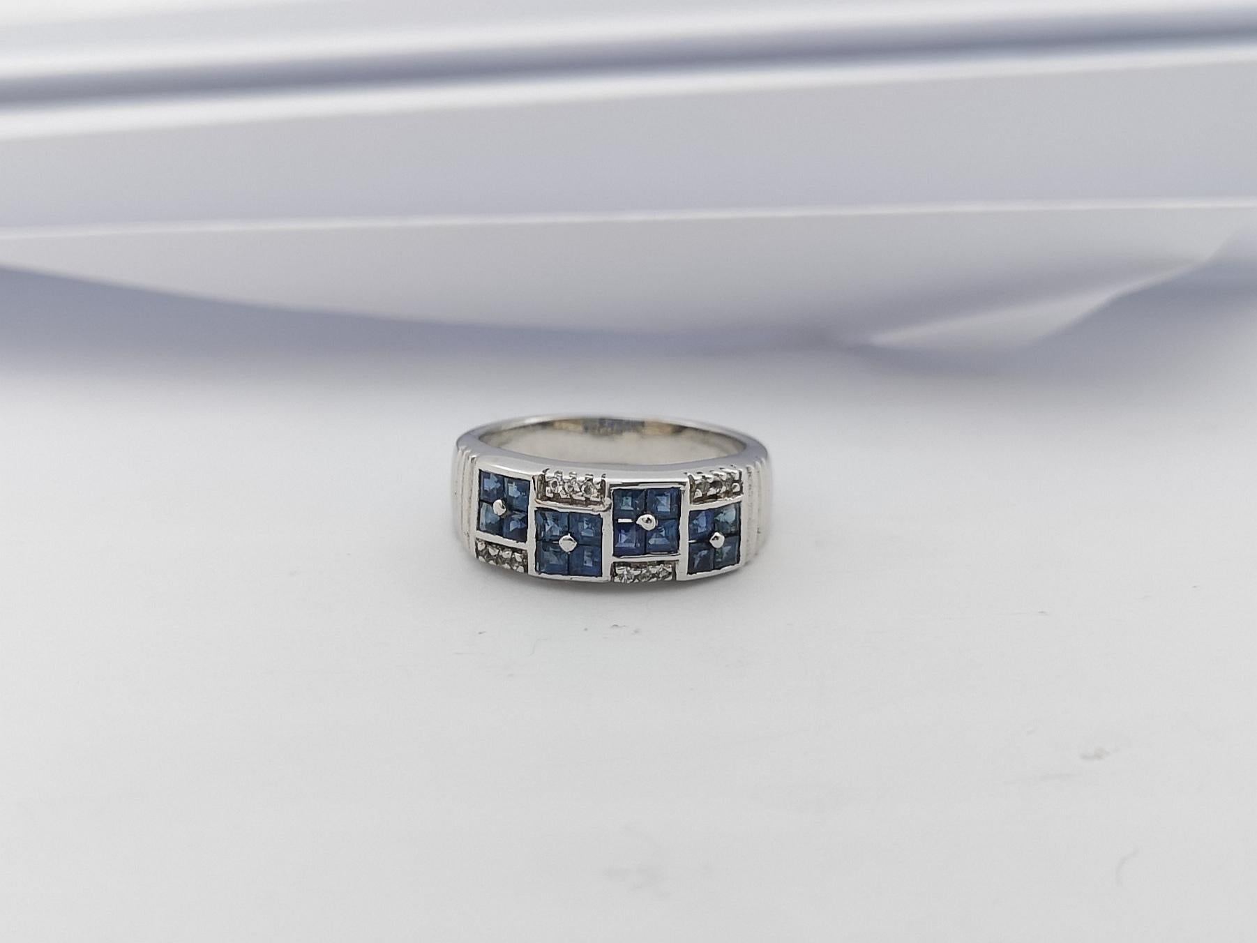 Ring mit blauem Saphir und weißem Topas in Silberfassung im Angebot 8