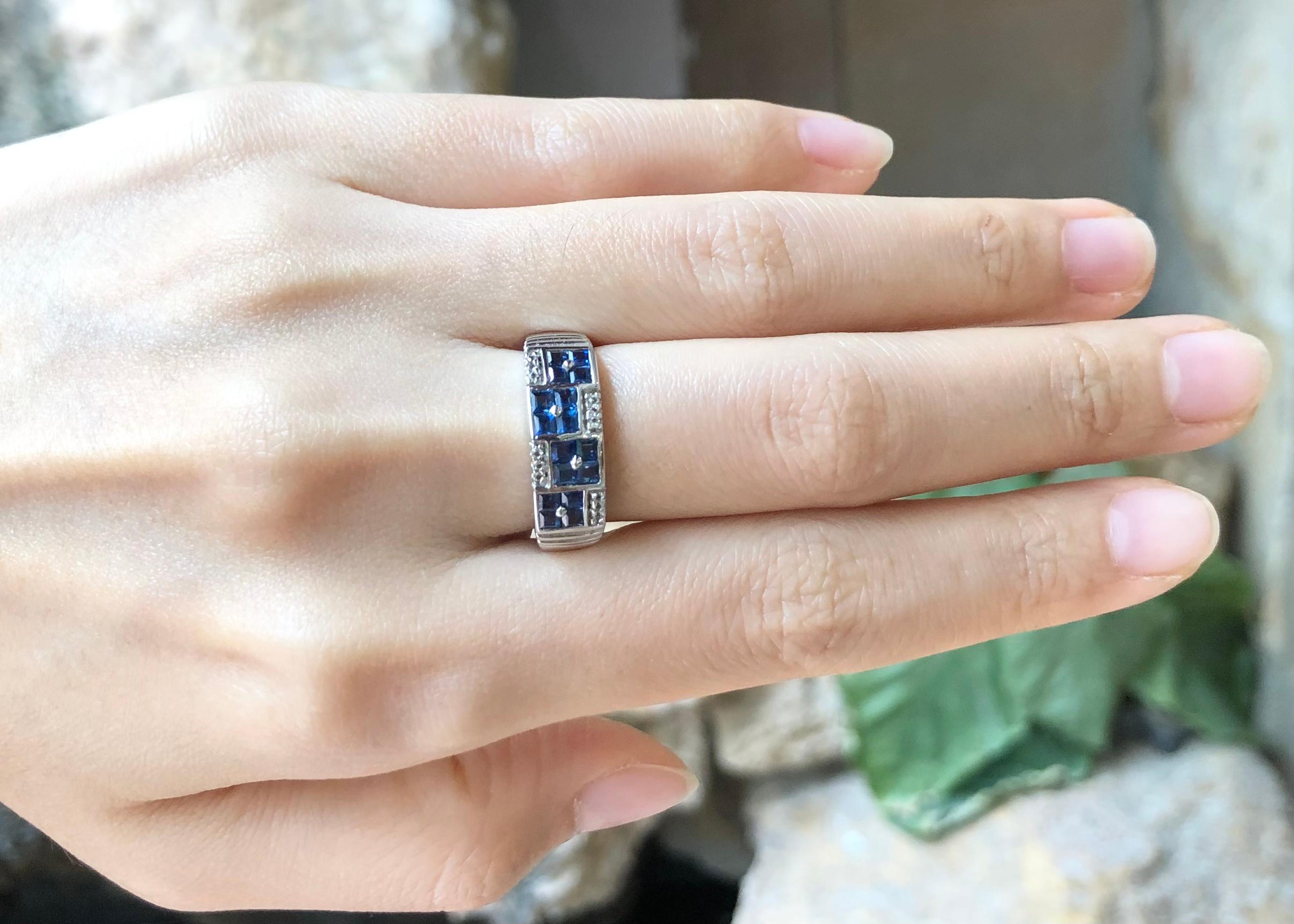 Ring mit blauem Saphir und weißem Topas in Silberfassung im Zustand „Neu“ im Angebot in Dusit, 10