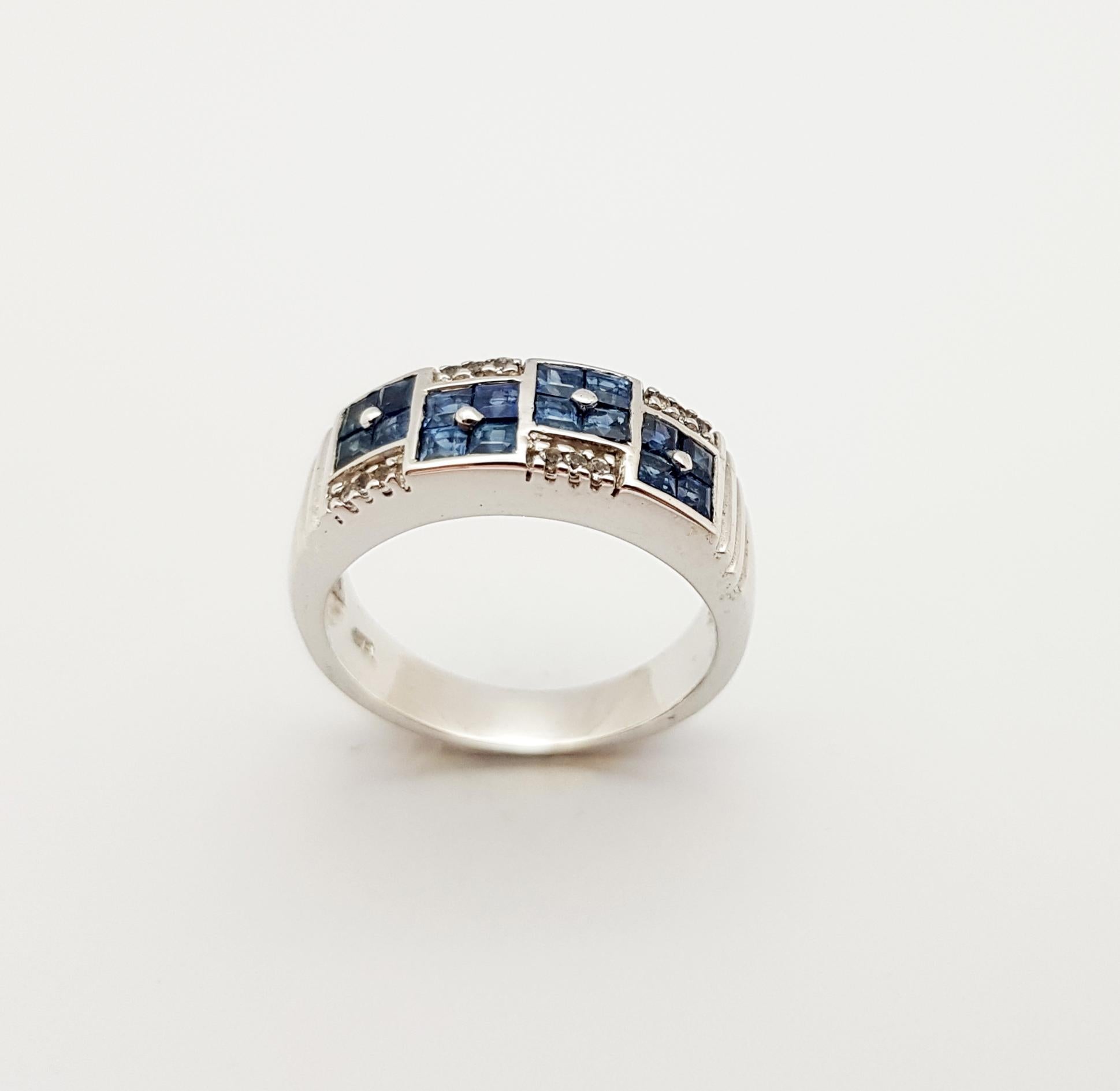 Ring mit blauem Saphir und weißem Topas in Silberfassung im Angebot 3