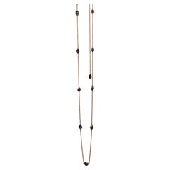 Blue Sapphire Yard Necklace(Sapphire Station Necklace) (T 3.12ct /Yellow Gold)