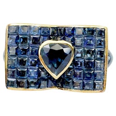 Blue Sapphireand Cabochon Blue Sapphire Ring set in 18K Gold Settings