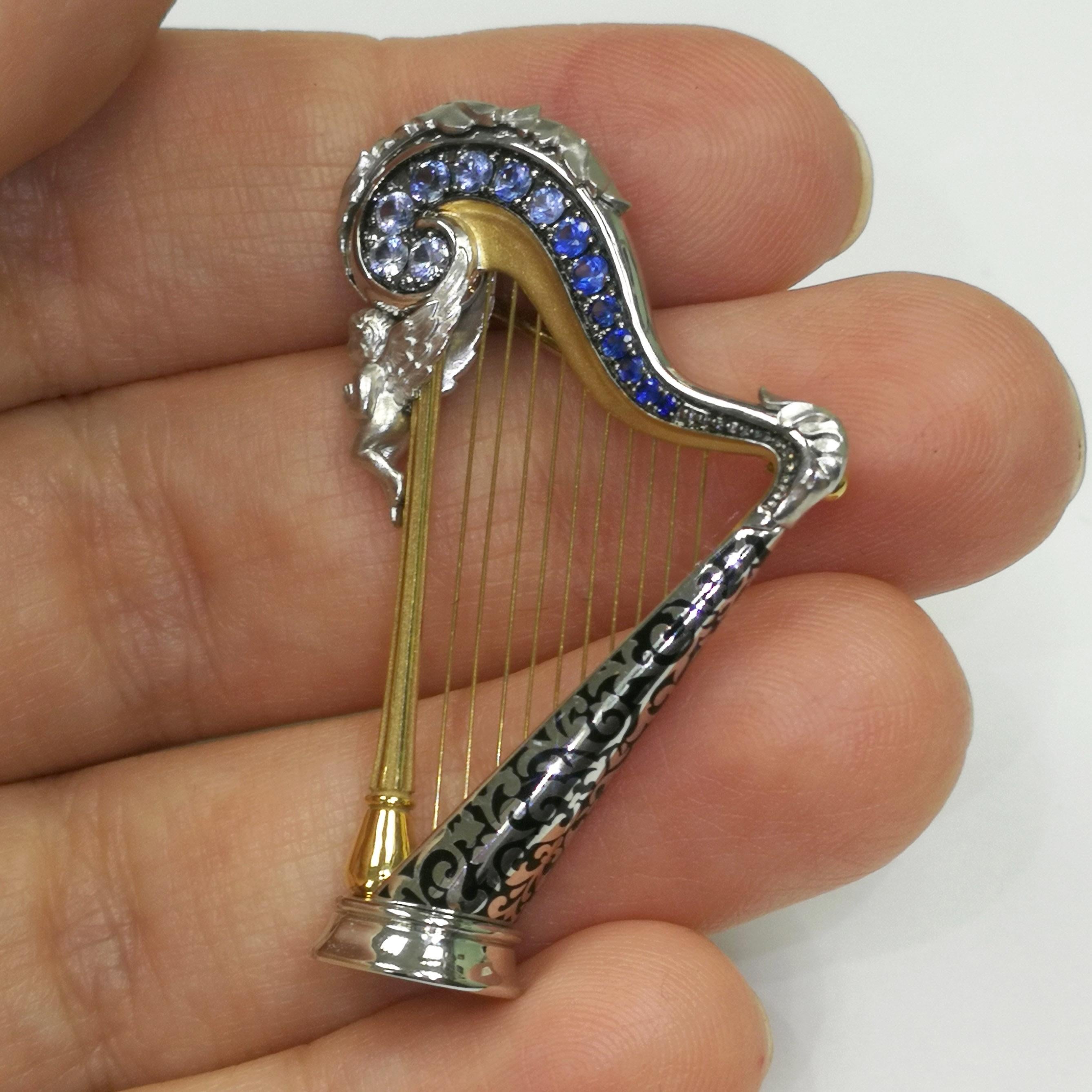 gold harp clipart