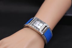Blue Sapphires & Diamonds Pave Dial Luxury Swiss Quartz Exotic Watch 2.76 Tcw