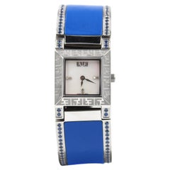 Blue Sapphires & Diamonds Pave Dial Luxury Swiss Quartz Exotic Watch 2.76 Tcw