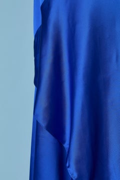 Blue satin wrap and asymmetrical skirt ALEXANDRE VAUTHIER
