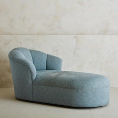 Blue Scalloped Chaise Lounge