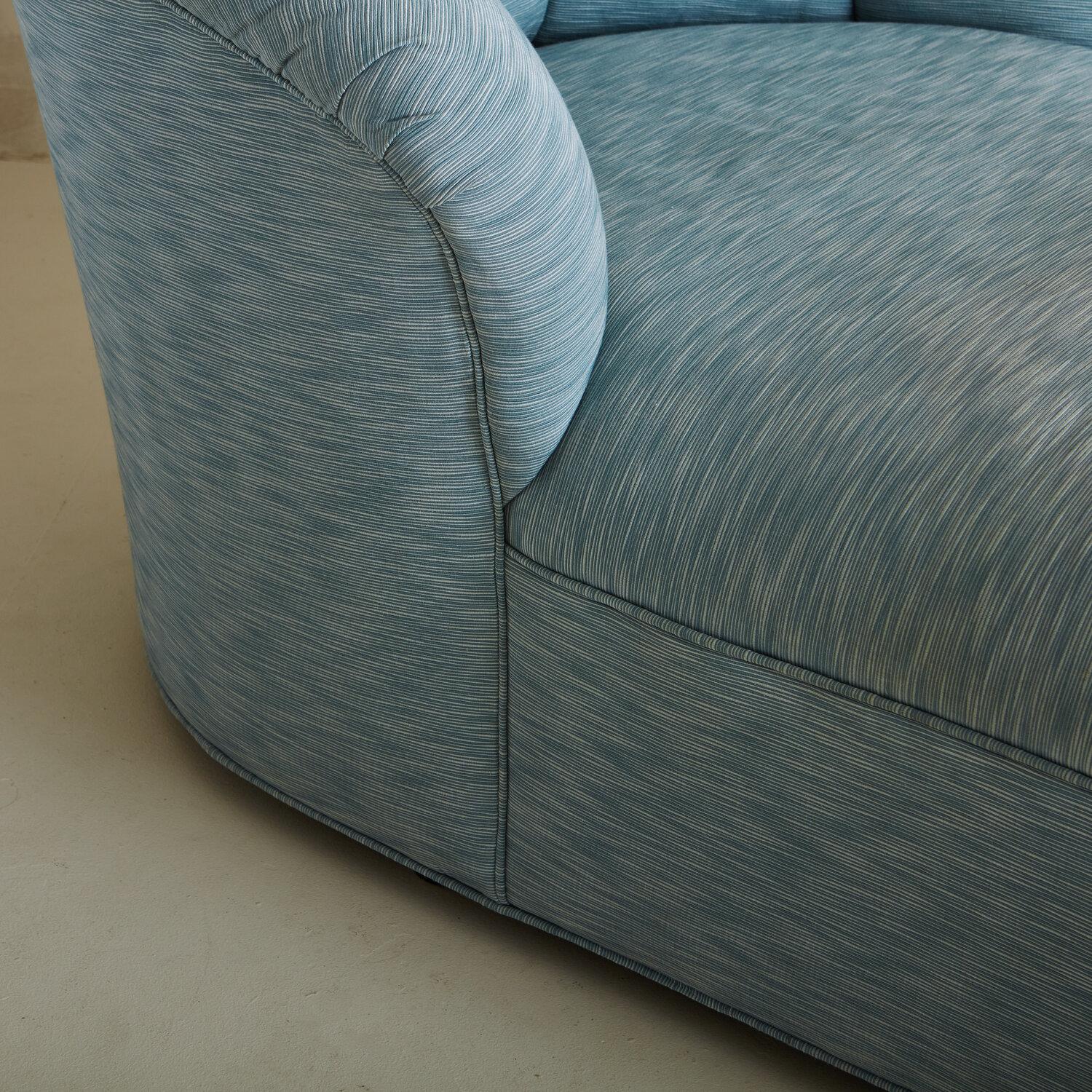 Blue Scalloped Chaise Lounge 1