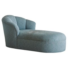 Blue Scalloped Chaise Lounge