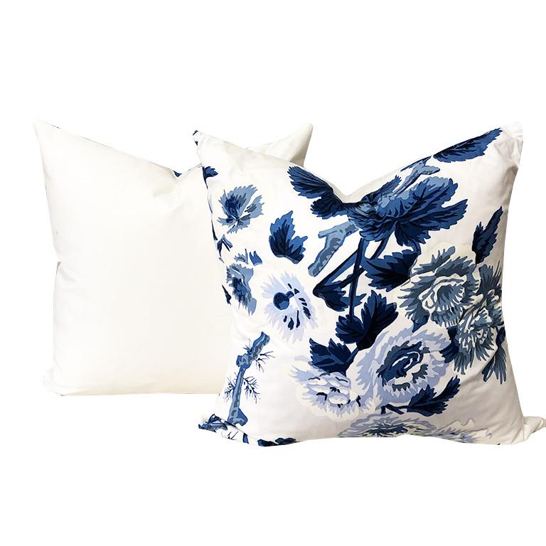 blue floral pillow