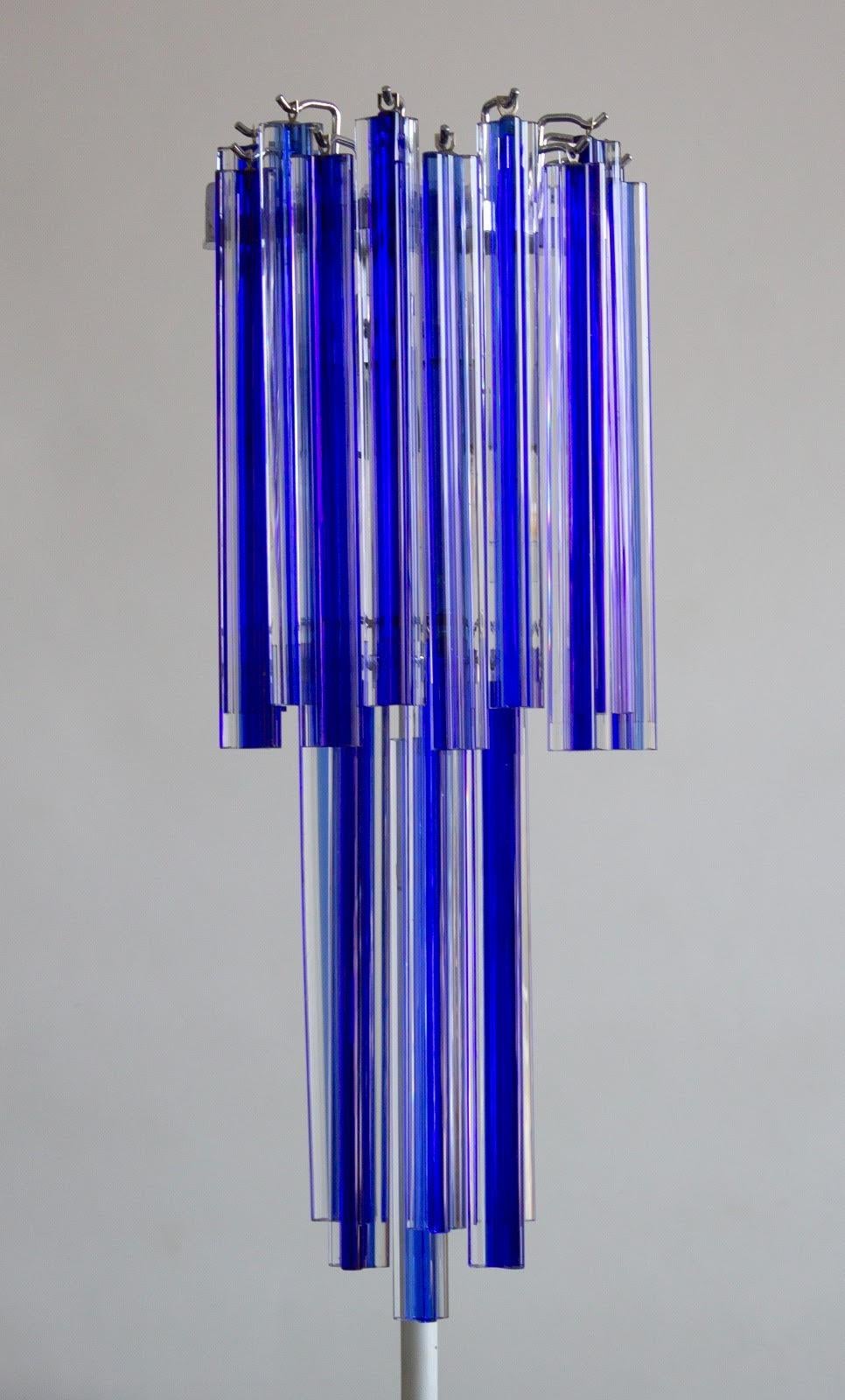 Mid-Century Modern Blue Sconce in blown Murano Glass Giovanni Dalla Fina, 1990s For Sale
