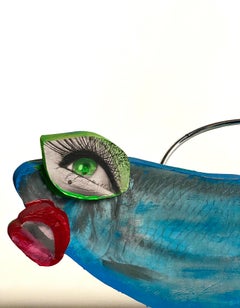 Blue Sculptural Fish Chair, 21st Century by Mattia Biagi