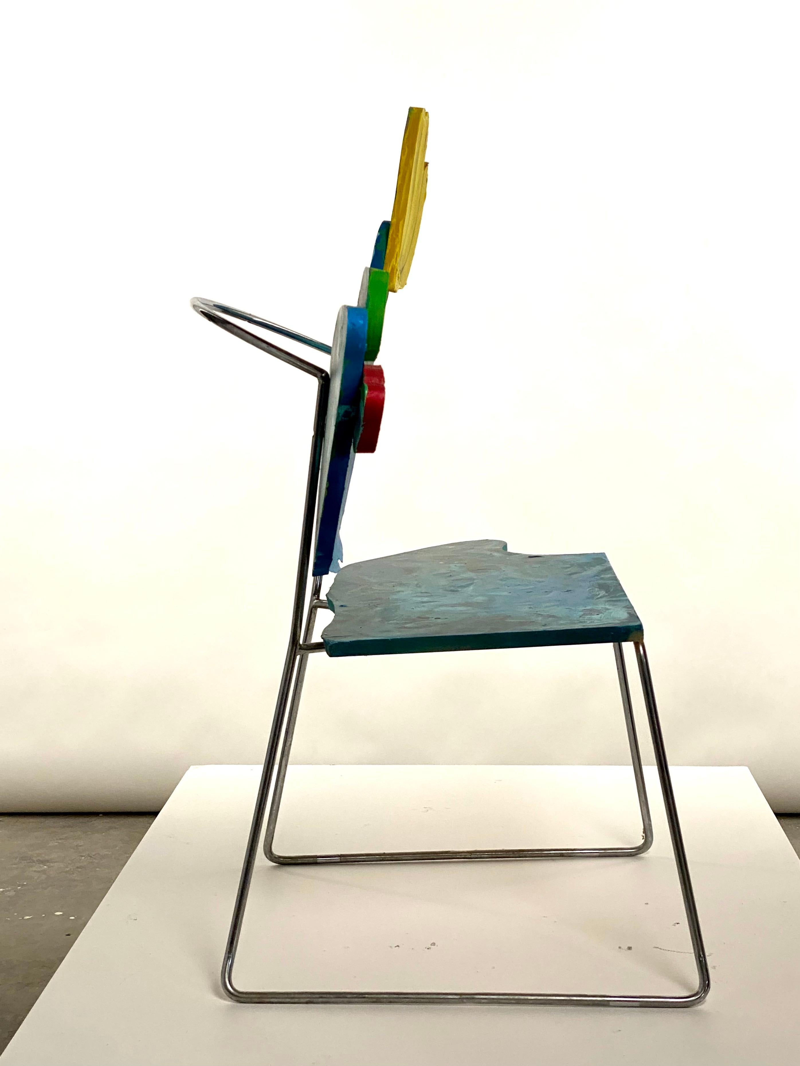 Chaise bleue sculpturale en forme de poisson, 21e siècle par Mattia Biagi en vente 1
