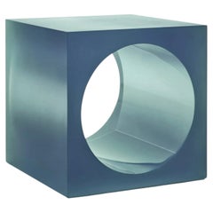 Tavolino/sgabello scultoreo in resina blu, QCV di Niko Koronis