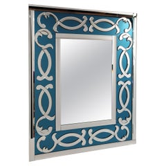Blue Sea, Contemporay Murano Glass Mirror Bevelled, by Fratelli Tosi