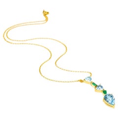 BLUE SEA Necklace in Yellow Gold