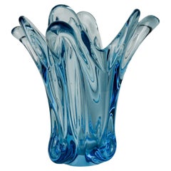 Blaue Seguso-Vase aus Murano-Glas, Italien, 1970