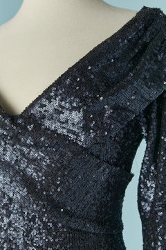 Blue sequin evening dress DONNA KARAN New