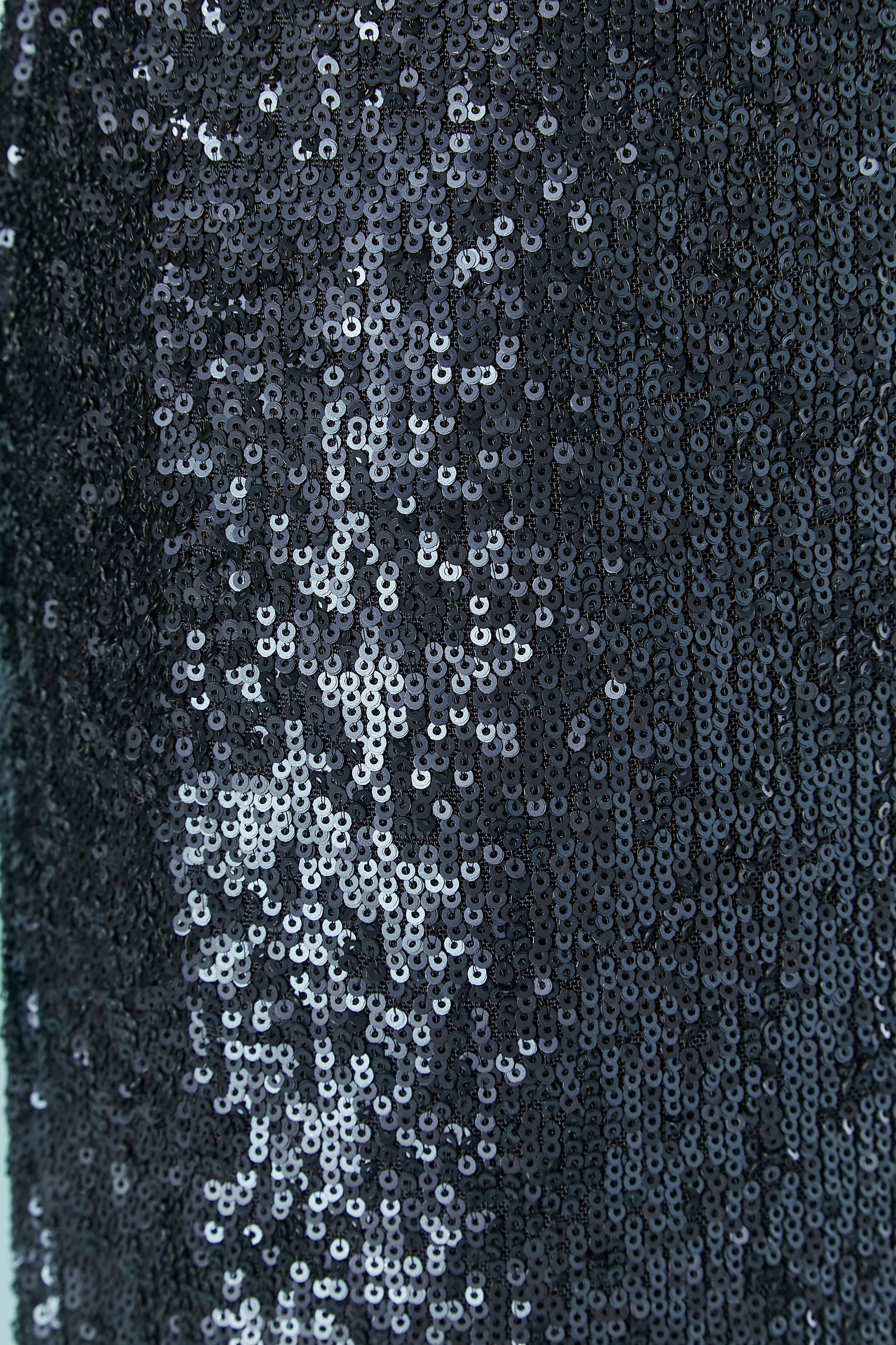 Abito da sera blu con paillettes Donna Karan New in vendita 1