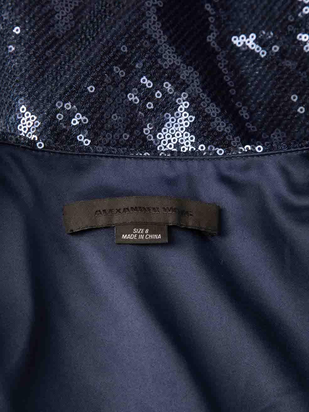 Women's Alexander Wang Blue Sequinned Ruched Mini Dress Size L