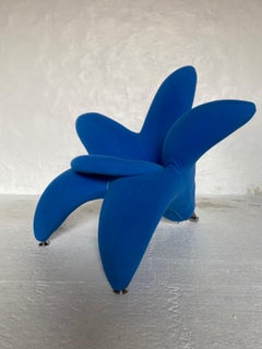 Blue Set of Two Lounge Flower Chairs Designed by Masonaria Umeda