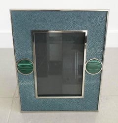 Blue Shagreen with Malachite Photo Frame by Fabio Ltd - LAST 1 IN STOCK