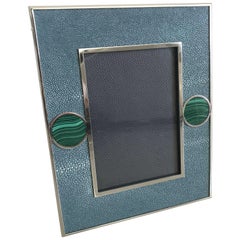 Blue Shagreen with Malachite Photo Frame by Fabio Ltd - LAST 1 IN STOCK