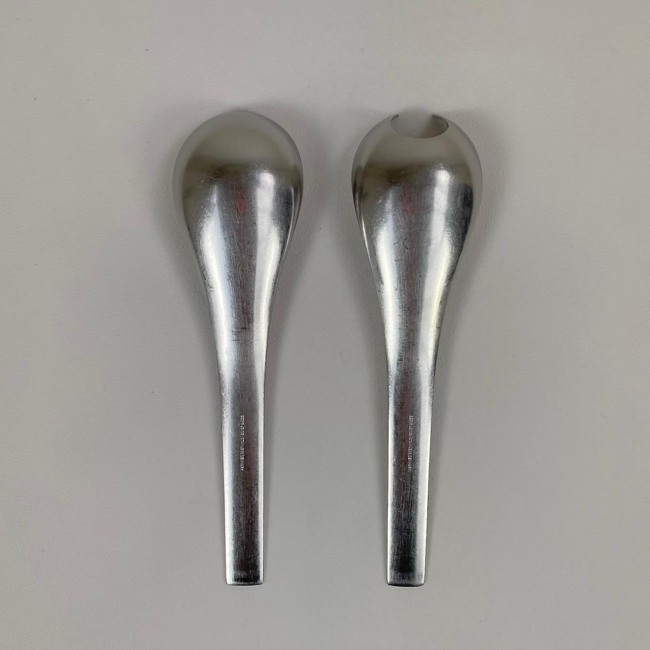 Blauer Hai von Georg Jensen Paar Salatbesteck, um 1960, Dänemark. (Skandinavische Moderne) im Angebot