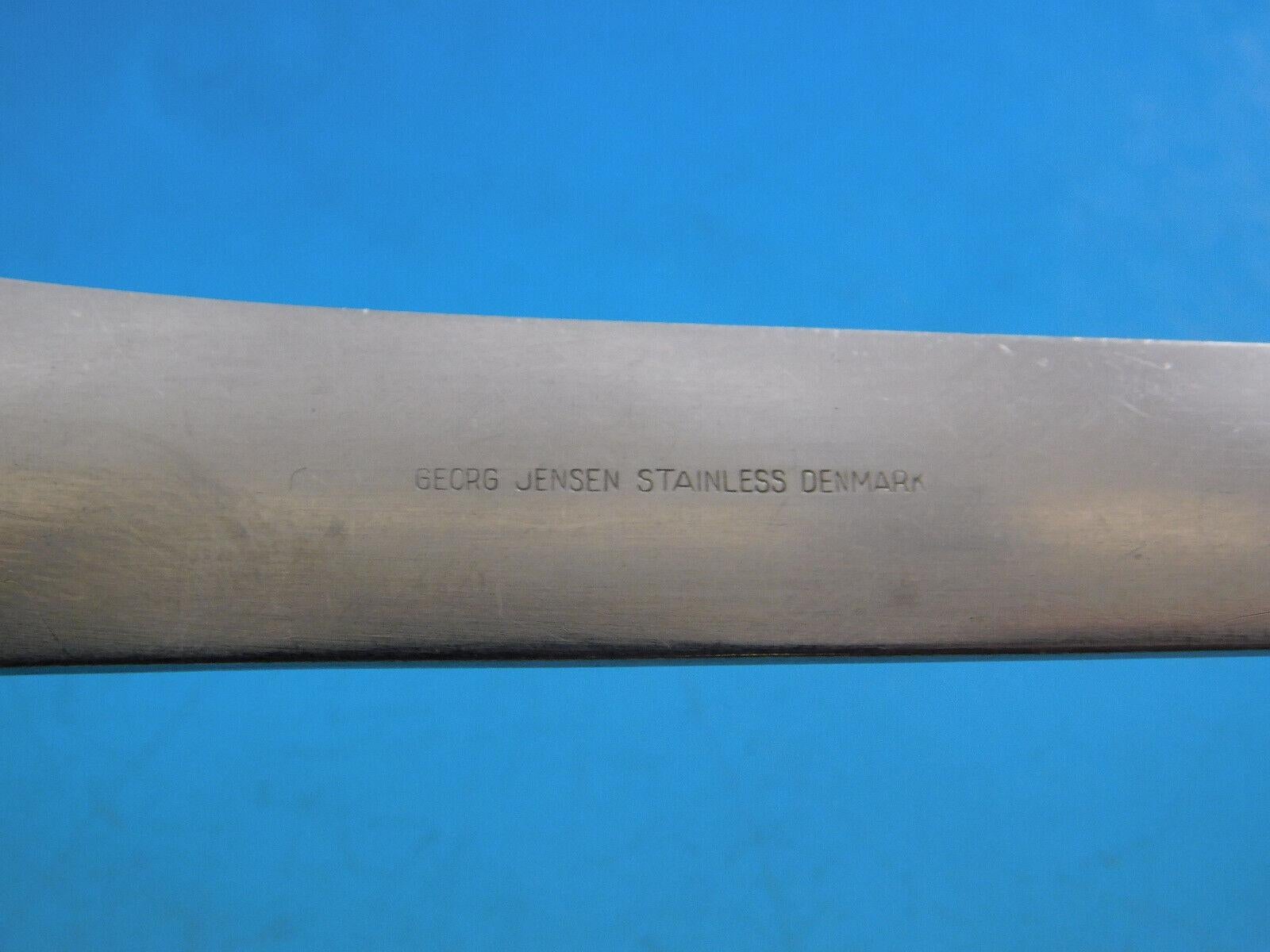 Scandinavian Modern Blue Shark by Georg Jensen Stainless Steel Flatware Set Service 38 Pcs Matte For Sale
