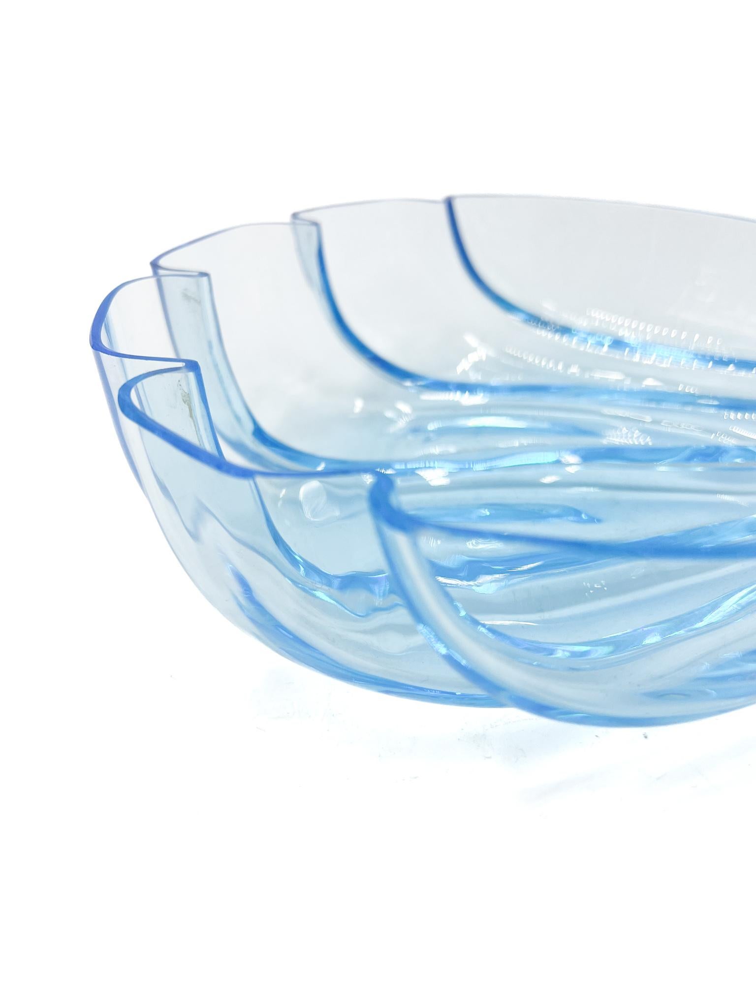 Italian Blue Shell Pocket Tray in Murano Glass by Carlo Moretti from the 1960s