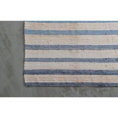 Blue Shift Linen Handwoven Flatweave Rug