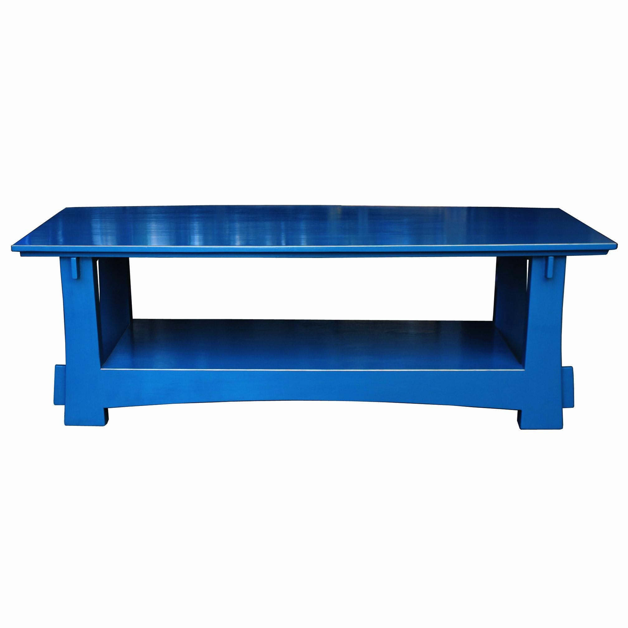 Canadian Blue Shinto-Style Coffee Table For Sale