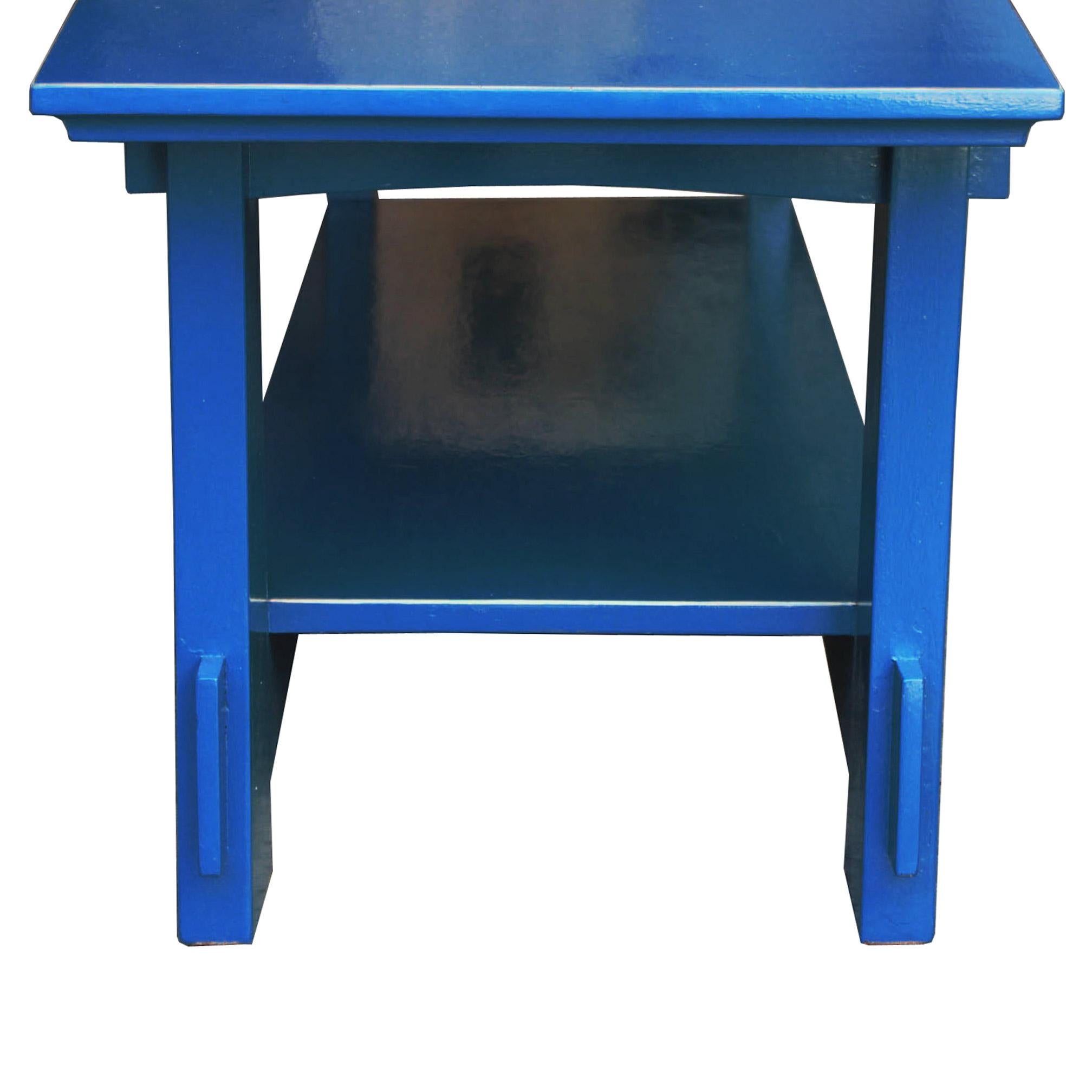 Blue Shinto-Style Coffee Table For Sale 1