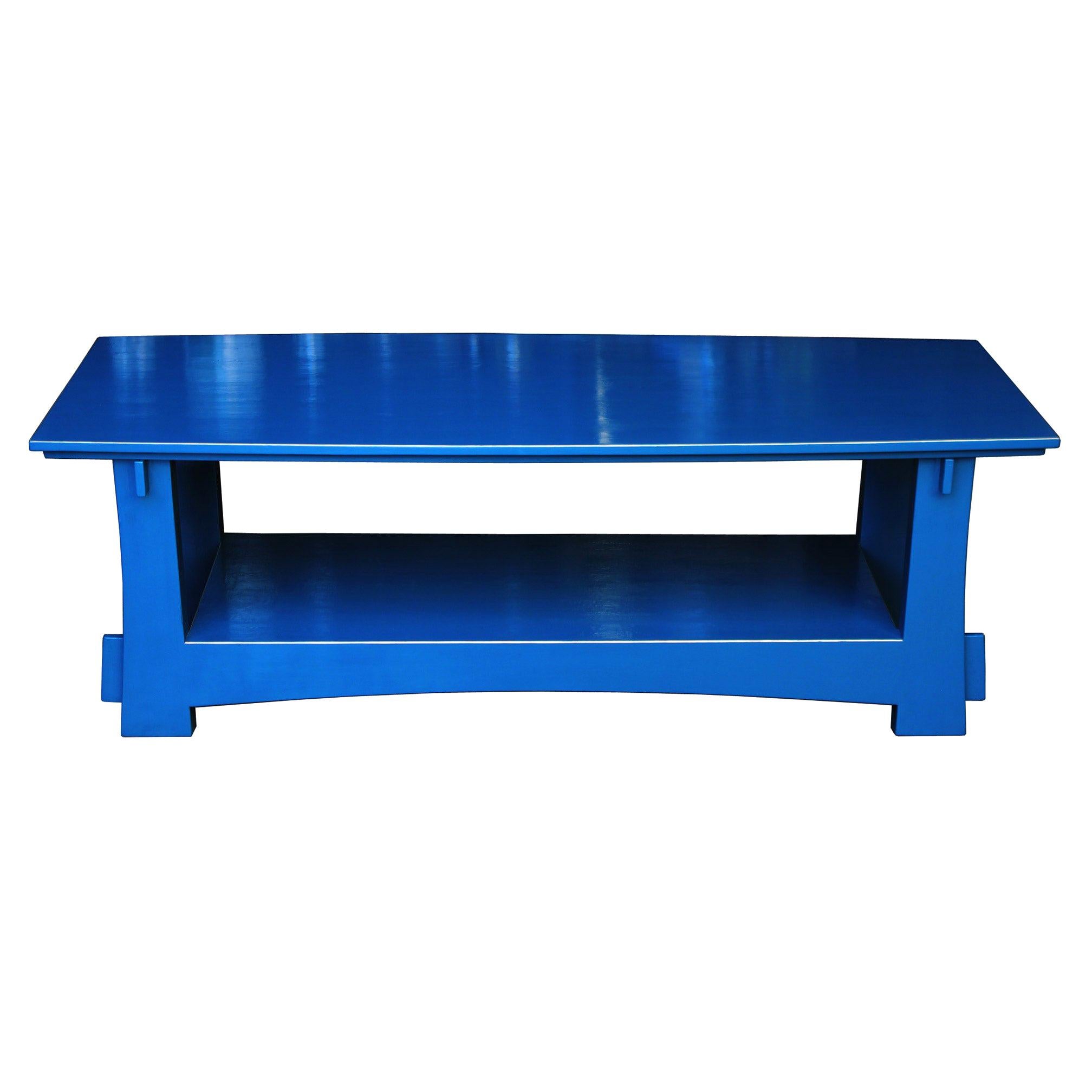 Blue Shinto-Style Coffee Table For Sale