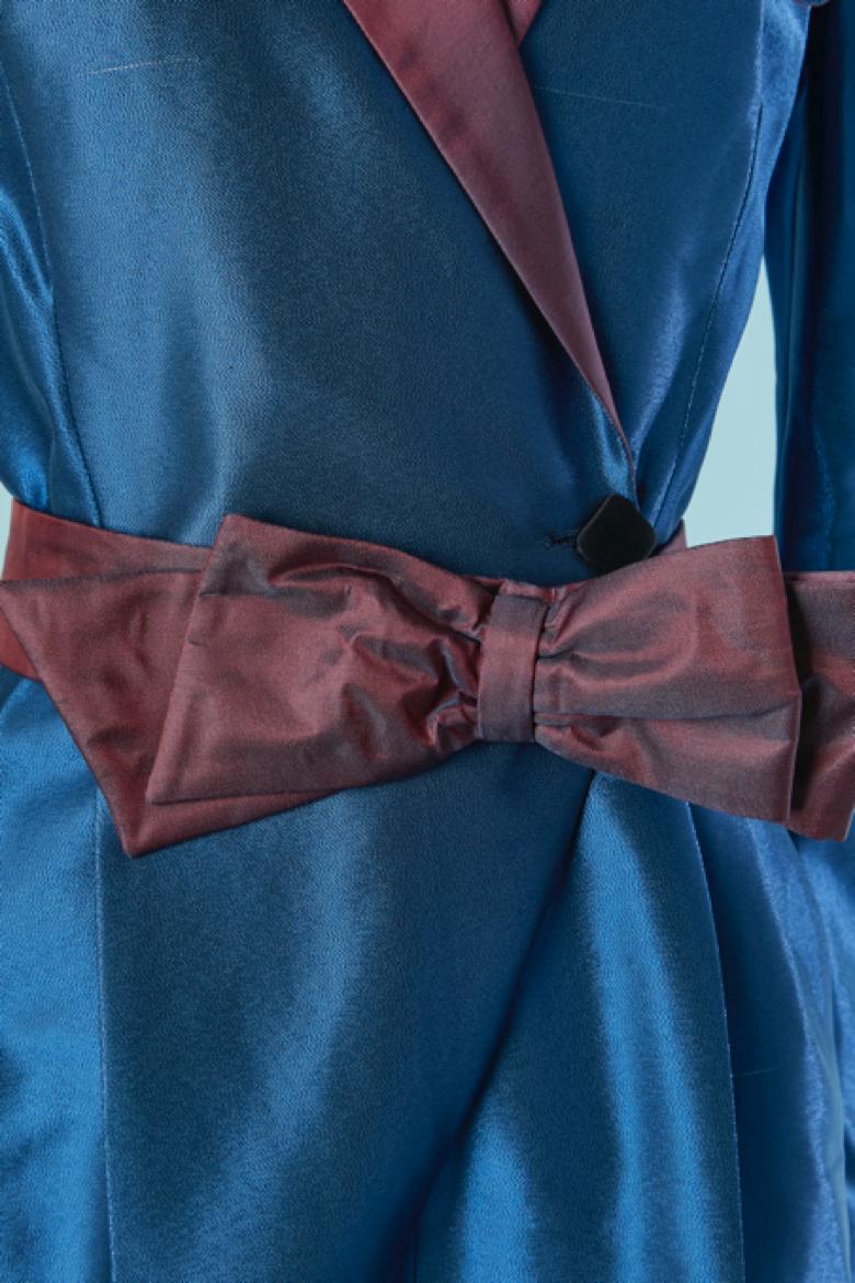 Mono corto azul con cinturón y cuello morados ZUHAIR MURAD Azul en venta