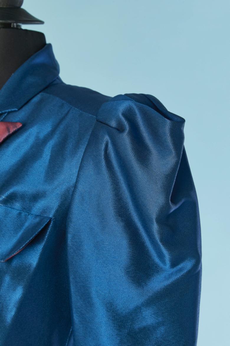 Mono corto azul con cinturón y cuello morados ZUHAIR MURAD en Bueno estado para la venta en Saint-Ouen-Sur-Seine, FR