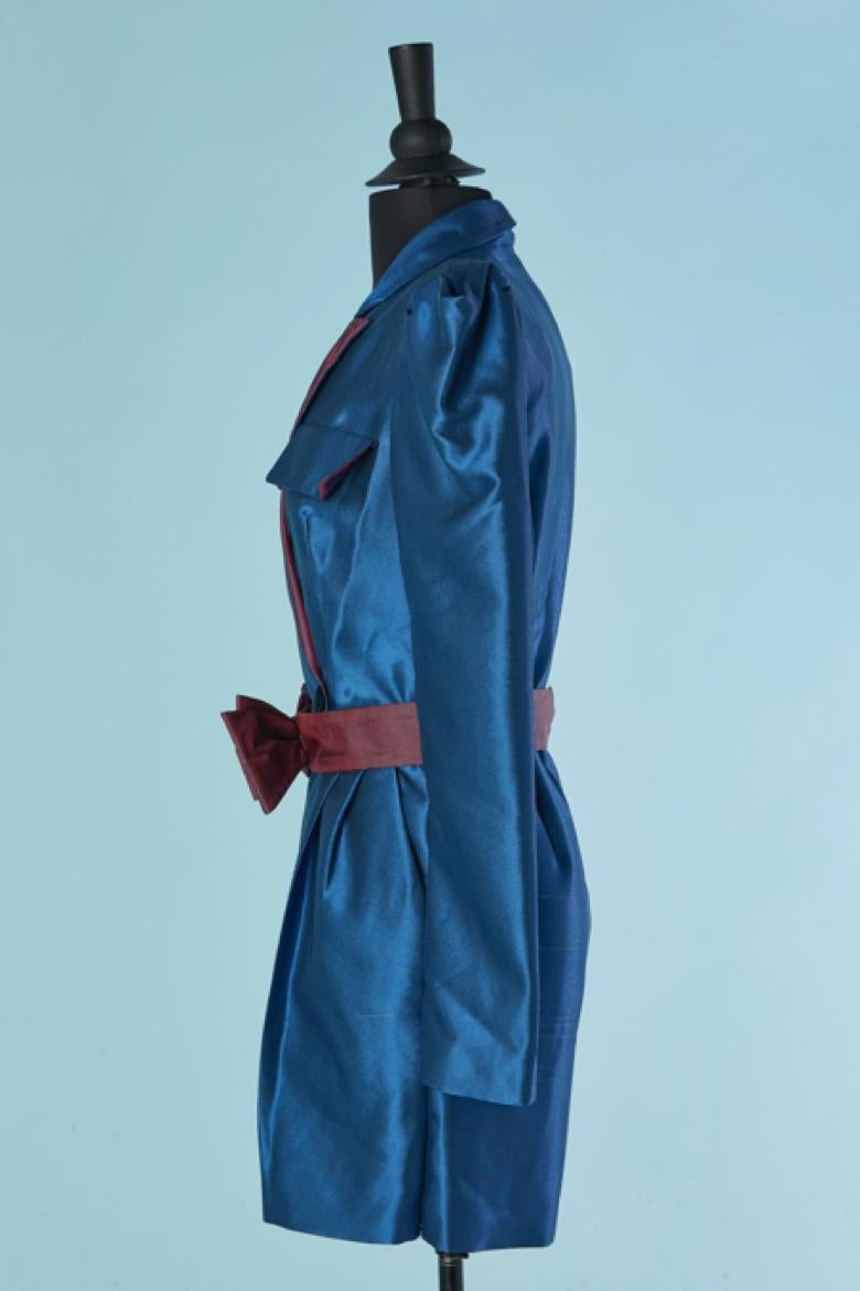 De las mujeres Mono corto azul con cinturón y cuello morados ZUHAIR MURAD en venta