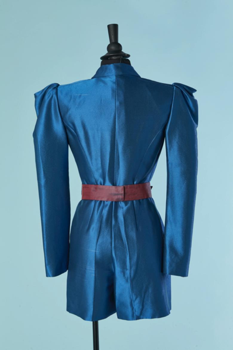 Mono corto azul con cinturón y cuello morados ZUHAIR MURAD en venta 1