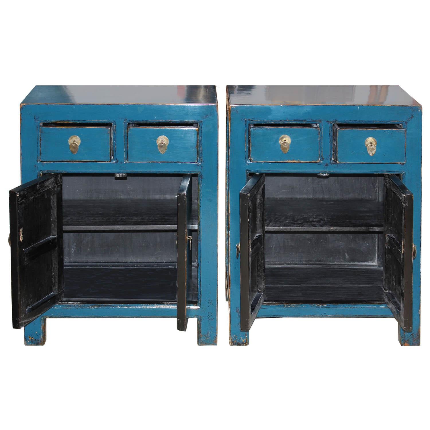 Blue Side Chest In Good Condition For Sale In San Francisco, CA