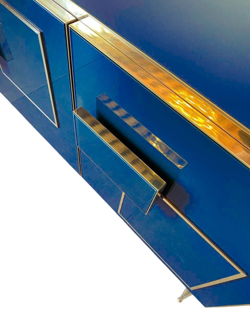 Aparador azul tres puertas Justfurnituress Design Moderno de mediados de siglo en venta