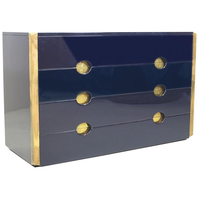 Blue Sideboard with Drawers, by Dominioni, 1960