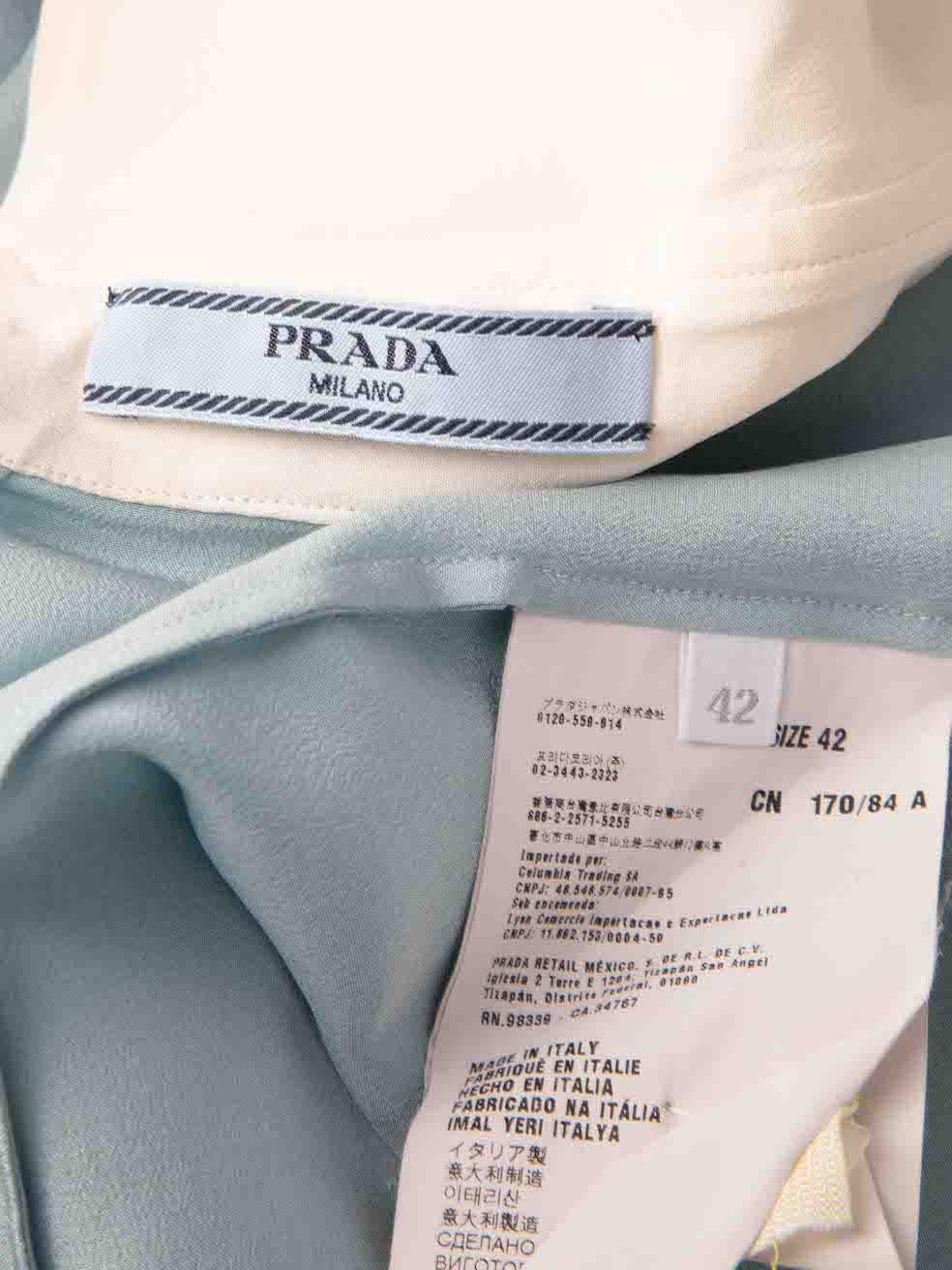 Women's Prada Blue Silk Button Up Blouse Size M