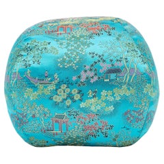 Turquoise Silk Sphere Pillow