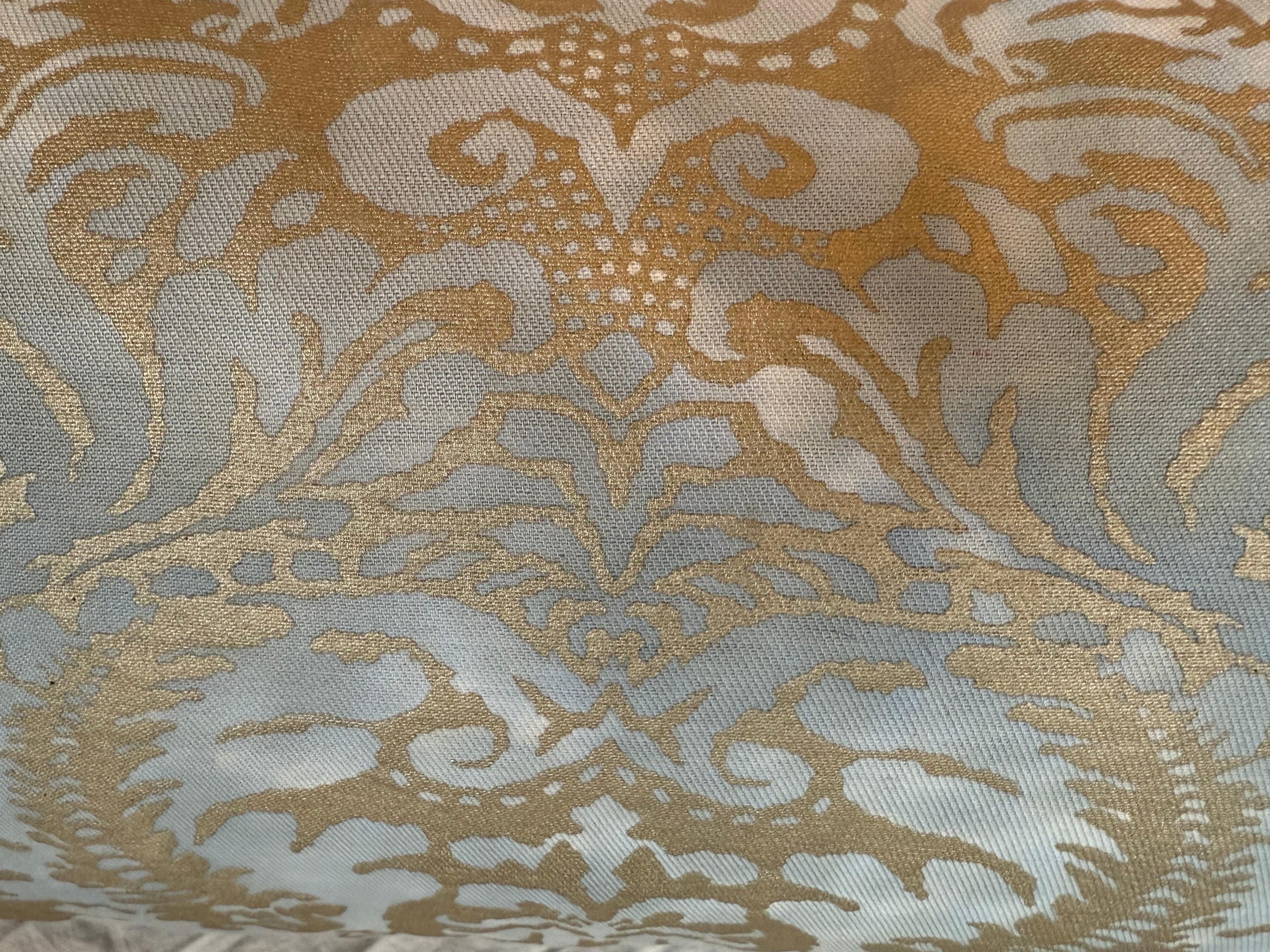 Blue & Silvery Fortuny Textile Pillow In New Condition For Sale In Los Angeles, CA