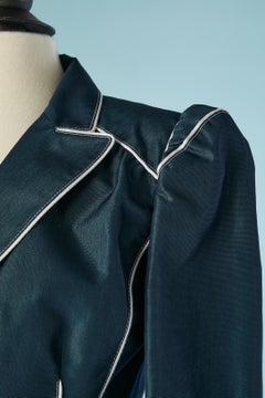 Blue single breasted blazer with white piping Marc Jacobs