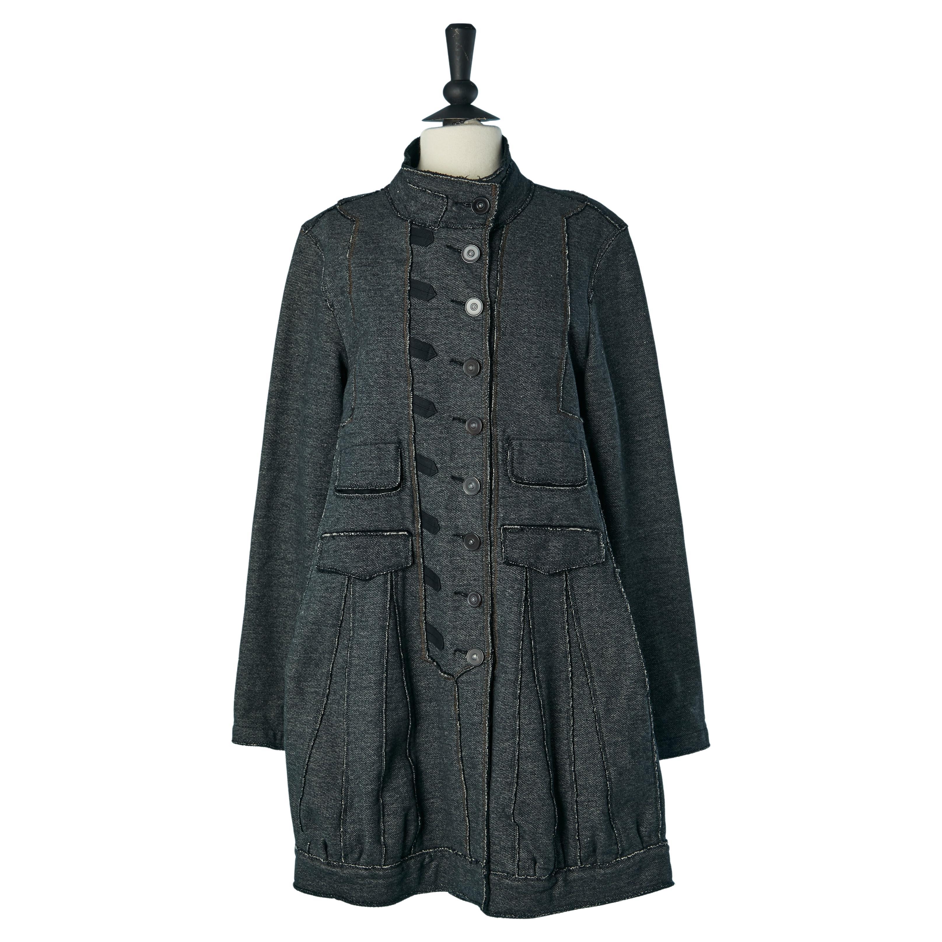 Cappotto blu monopetto in cotone stile Officier MARITHÉ
FRANÇOIS GIRBAUD