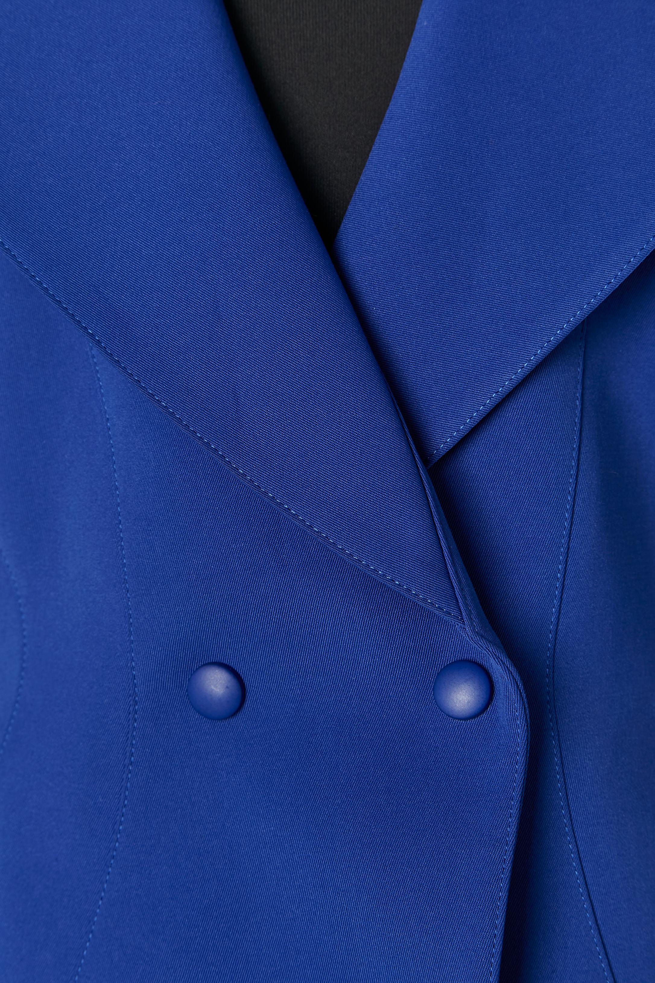 Blue skirt-suit with double breasted jacket THIERRY MUGLER In Excellent Condition For Sale In Saint-Ouen-Sur-Seine, FR