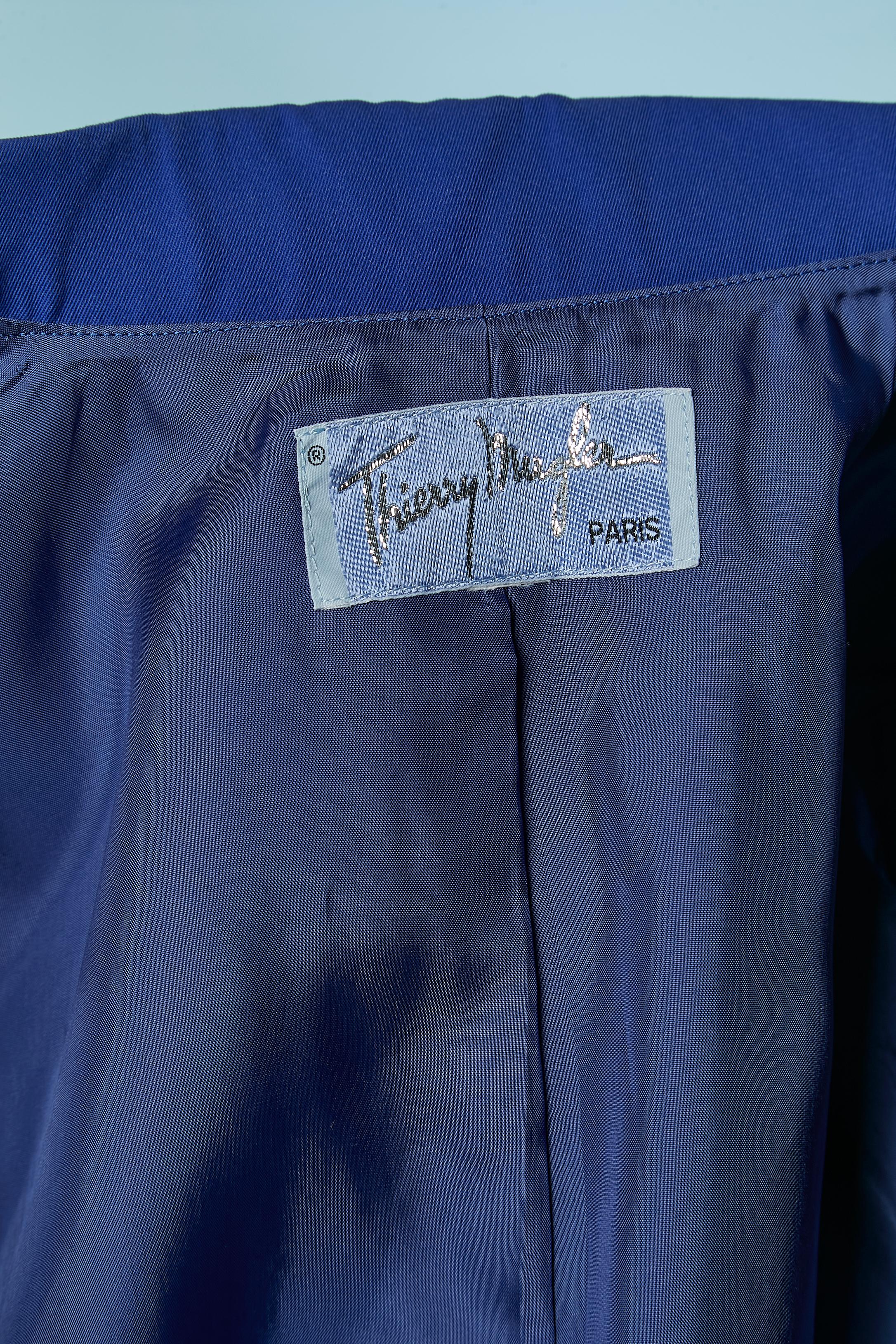 Blue skirt-suit with double breasted jacket THIERRY MUGLER For Sale 5