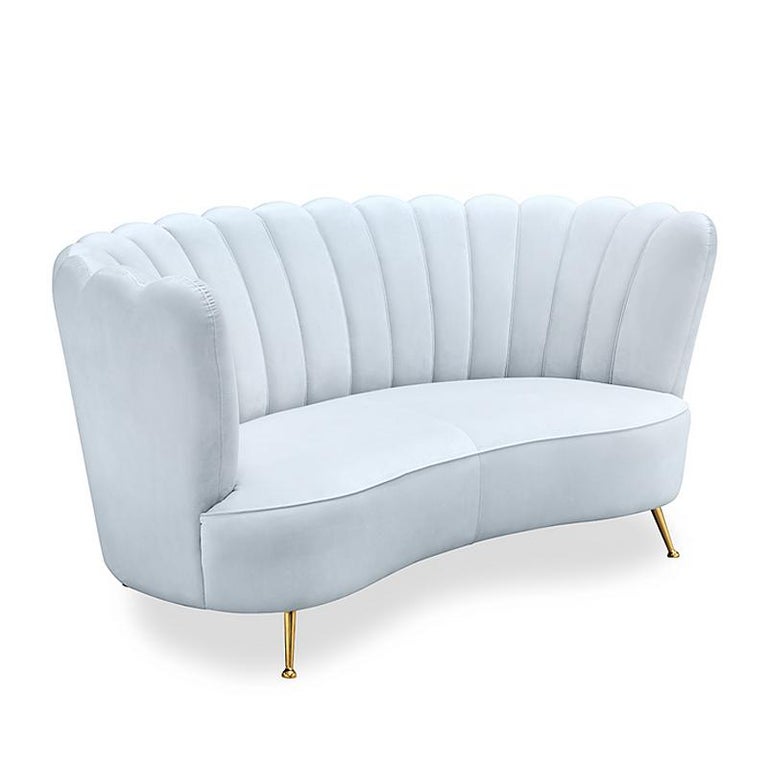 Blue Sky Sofa with Velvet Fabric For Sale at 1stDibs
